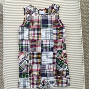 NWT Ralph Lauren Plaid Madras Shortalls 18 months